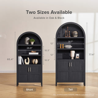 Lauren Arched 65.4" Short Cabinet, Black Oak