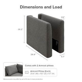 Macy Armrest Set, Stone Gray