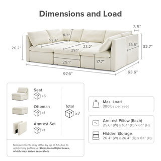 Macy Pit-Sectional Sofa with Storage, Oat