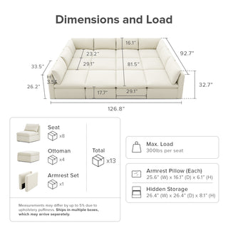 Macy Pit-Sectional Sofa with Storage, Oat