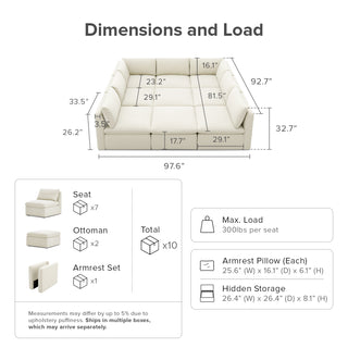 Macy Pit-Sectional Sofa with Storage, Oat