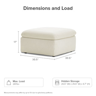 Macy Ottoman with Storage, Oat [2nd Gen]