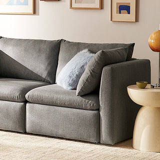 Macy Washable Slipcover for 4 Seats Modular Sectional Sofa with Storage, Stone Gray
