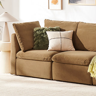 Macy Washable Slipcover for Armless Storage Seat, Hazelnut Brown Velvet