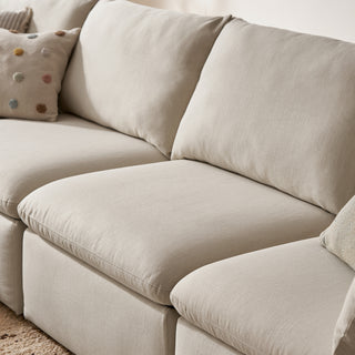 Macy Washable Slipcover for 5 Seats Modular Sectional Sofa with Storage, Oat