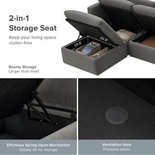 Macy Armrest Set with Fully Removable Covers (Stone Gray) [2nd Gen]