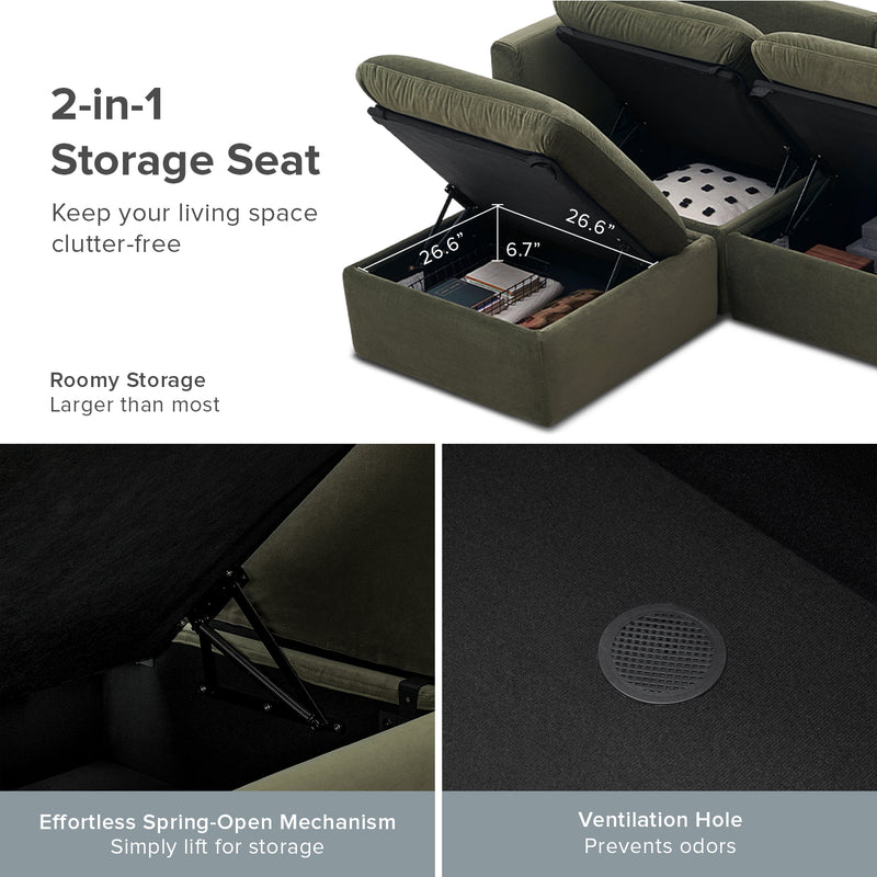 Macy 4-Seat L-Shaped Modular Sofa