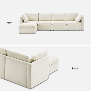 Macy Washable Slipcover for 5 Seats Modular Sectional Sofa with Storage, Oat