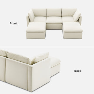 Macy Washable Slipcover for 5 Seats Modular Sectional Sofa with Storage, Oat