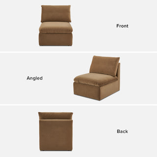 Macy Washable Slipcover for Armless Storage Seat, Hazelnut Brown Velvet