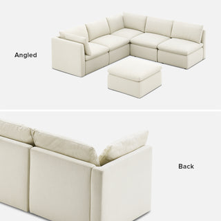 Macy Washable Slipcover for 6 Seats Modular Sectional Sofa with Storage, Oat