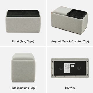 [Pre-order] Levi Storage Tray Bench, Light Gray