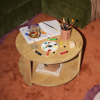 Logan Solid Wood Round Coffee Table