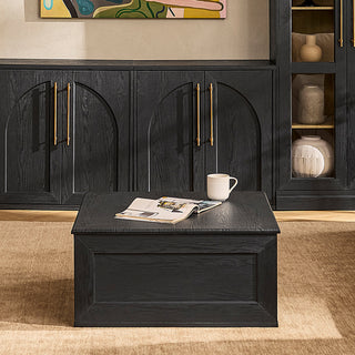 Blake Lift Top Coffee Table with Storage, Black Oak