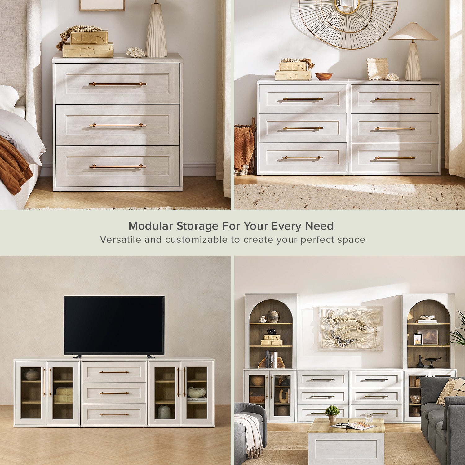 Blake 3 Drawer Dresser, White Oak Single Blake 3 Drawer Dresser, White Oak Single