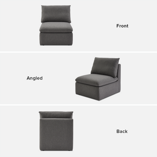 Macy Armchair with Fully Removable Covers, Large Storage (Stone Gray) [2nd Gen]