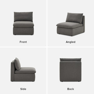 Macy Armchair with Storage, Stone Gray