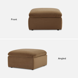 Macy Ottoman with Storage, Hazelnut Brown Velvet