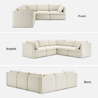 Macy 5 Seats Modular Sectional Sofa with Fully Removable Covers, Large Storage Oversized Modern Cloud Couch (Oat)