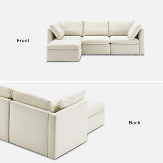 Macy 4 Seats Modular Sectional Sofa with Fully Removable Covers, Large Storage (Oat) [2nd gen]