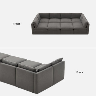 Macy Pit-Sectional Sofa with Storage, Stone Gray