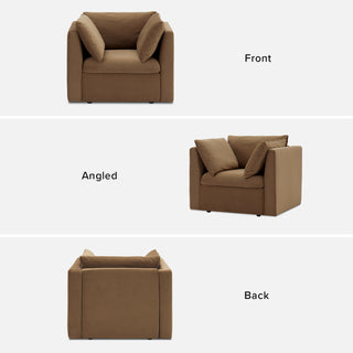 Macy Armchair with Storage, Hazelnut Brown