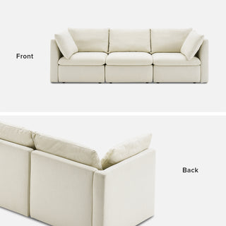Macy 3 Seater Modular Sectional Sofa with Fully Removable Covers, Large Storage (Oat) [2nd gen]