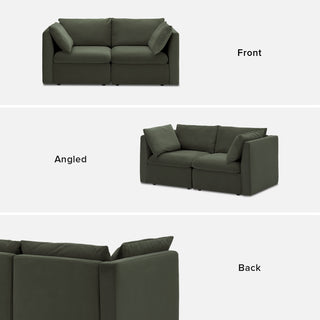 Macy Loveseat with Storage, Olive Green Velvet