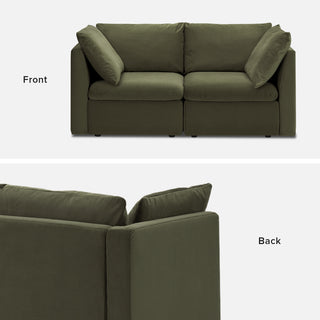 Macy Loveseat, Olive Green Velvet [2nd gen]