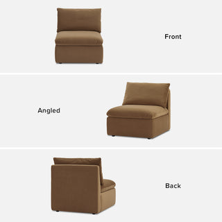 Macy Armless Storage Seat, Hazelnut Brown Velvet