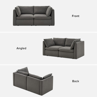 Macy Loveseat with Storage, Stone Gray