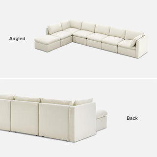 Macy 7 Seats Modular Sectional Sofa with Fully Removable Covers, Large Storage (Oat)