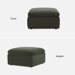 Macy Ottoman with Storage, Olive Green Velvet