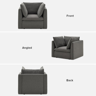 Macy Armchair with Fully Removable Covers, Large Storage (Stone Gray) [2nd Gen]
