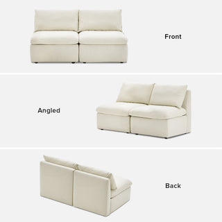 Macy 2 Seater Armless Sofa, Oat