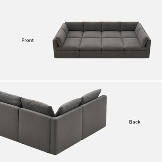 Macy Pit-Sectional Sofa with Fully Removable Covers, Large Storage (Stone Gray) [2nd Gen]