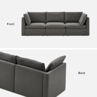 Macy 3 Seater Modular Sectional Sofa with Fully Removable Covers, Large Storage (Stone Gray) [2nd Gen]