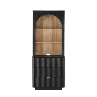 Brooklyn Hutch Dresser in Black Oak, single unit shown front on