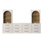 Dresser TV Stand with Tall Arched Display Cabinets