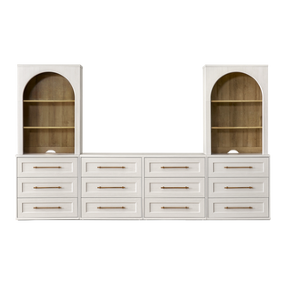Blake 126" U Shape Entertainment Center, Hutch Shelf Style 5