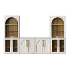 Arched TV Cabinet with Acrylic Cabinet Bookshelves