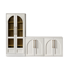 L-Shaped Modular Arched Cabinet with Tall Acrylic Display Cabinet