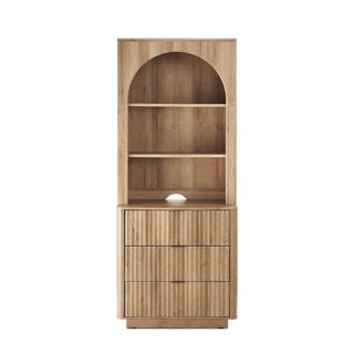 Brooklyn Hutch Dresser in Golden Oak, single unit shown front on