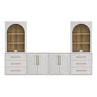 Arched TV Cabinet with Dresser Bookshelves