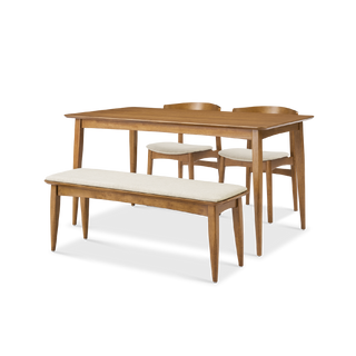 Retrovie Mid-Century Modern 59" Dining Table Set for 4