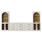 Dresser TV Stand with Acrylic Cabinet Bookshelves