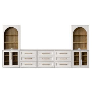 Blake 157" U Shape Entertainment Center, Hutch Shelf Style 6