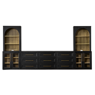 Blake 157" U Shape Entertainment Center, Hutch Shelf Style 6