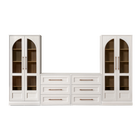 Dresser TV Stand with Tall Arched Display Cabinets