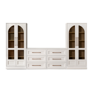 Blake 126" U Shape Entertainment Center, Tall Cabinet Style 1